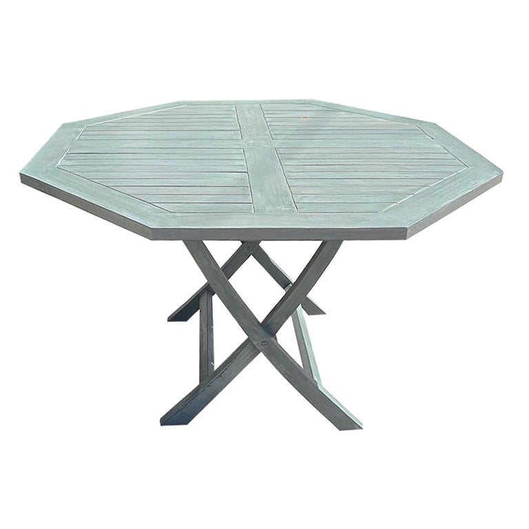 American Contemporary Teak Octagonal Folding Dining Table To Seat 8