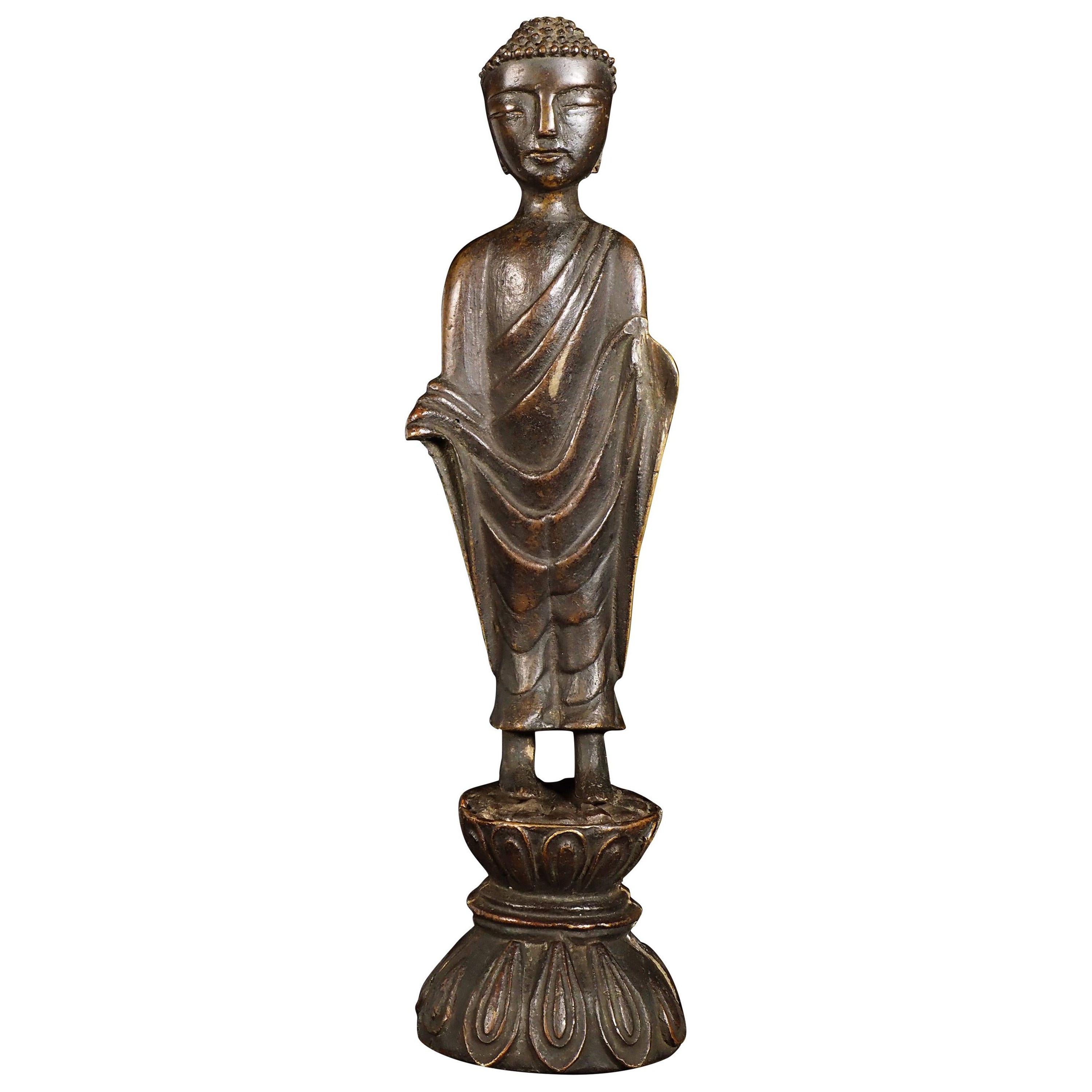 15thC/Earlier Possibly Korean Bronze Buddha-Large, one of a kind, 8343 For Sale