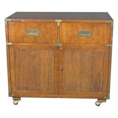 Vintage Modern Rolling Campaign Chest by Henredon