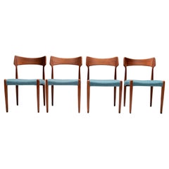 Set of 4 Dining Room Chairs by C. Linneberg for B. Pedersen, Denmark, 1970's