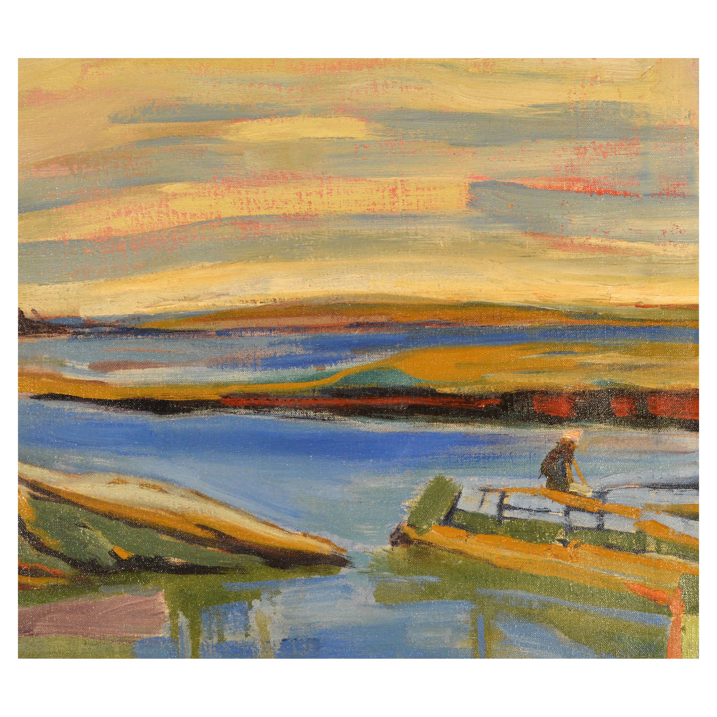 "Stonington, Maine" Peinture de Janet Sullivan Turner, Huile sur toile