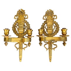 Pareja de Apliques de Bronce Estilo Empre Francés Siglo XX