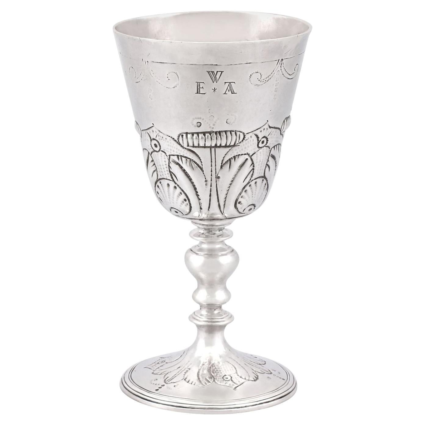 17th Century Antique Charles I Sterling Silver Goblet 1630