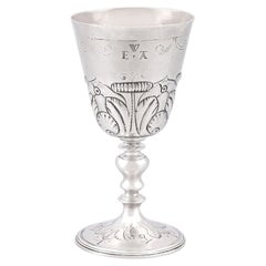 17th Century Antique Charles I Sterling Silver Goblet 1630