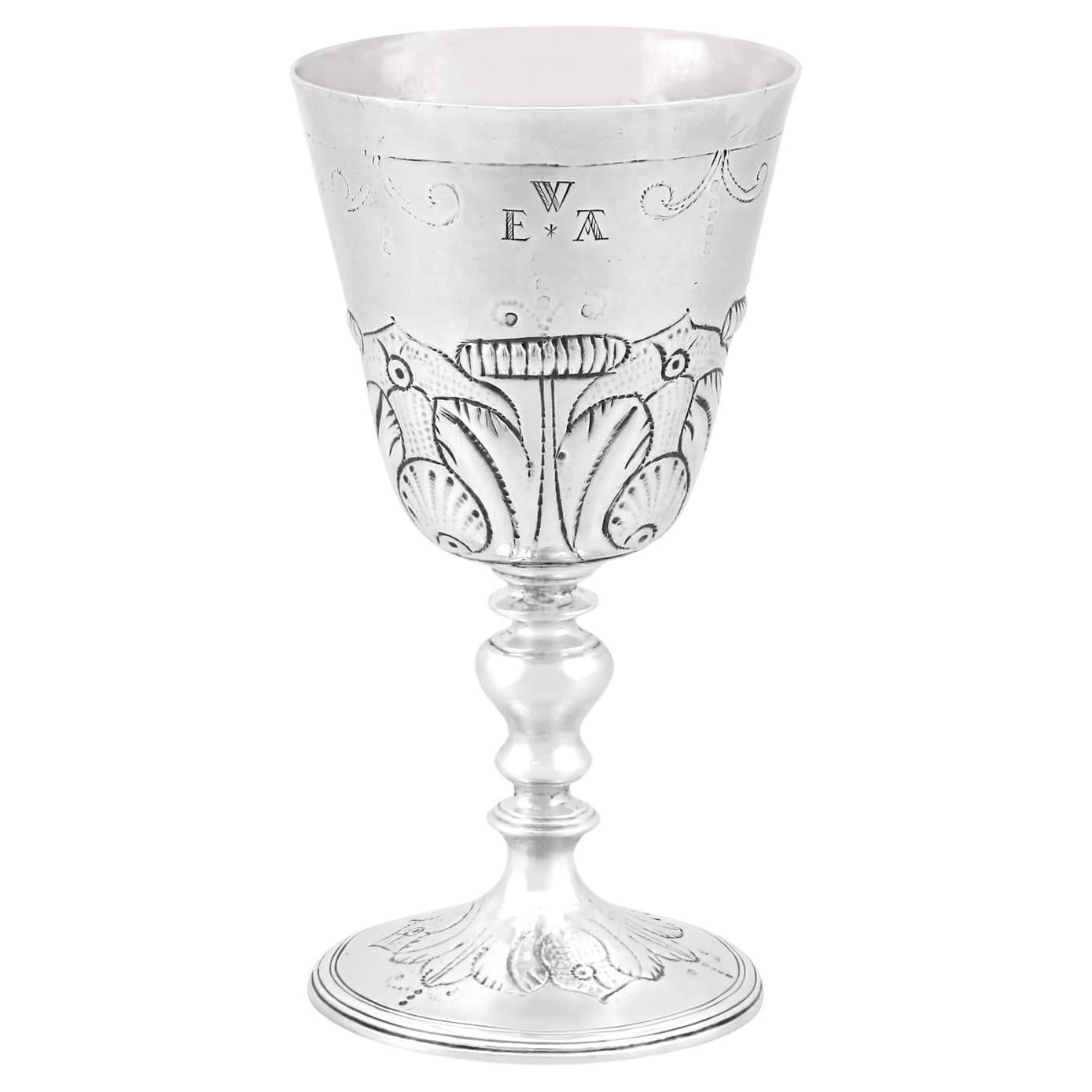 17th Century Antique Charles I Sterling Silver Goblet, 1630 For Sale