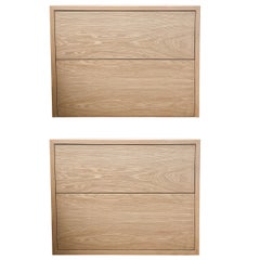 Pair of Studio Osklo Nightstands in Raw Bleached Oak