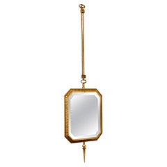 Antique French Style Brass Pendant Mirror