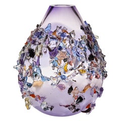 Sakura TRP21001, a Glass Vase in Lilac with Mixed Colors by Maarten Vrolijk