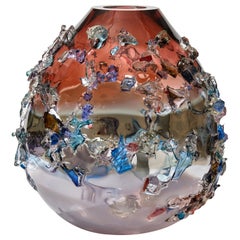 Vase en verre Sakura TRP20019 en rubis, lilas, gris et turquoise de Maarten Vrolijk