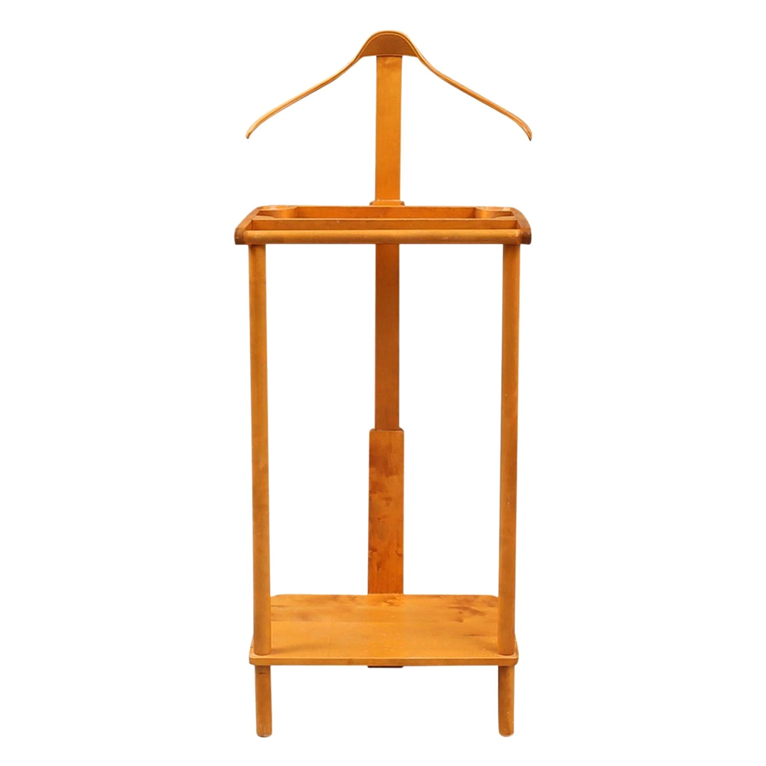 20th Century Swedish Threemen, Birchwood Clothes Stand by AB Diö Möbelindustri