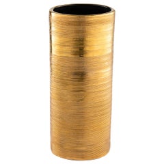Bitossi Vase, Gold, Brushed Metallic
