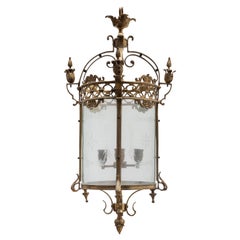 Antique Bronze Hall Lantern, France