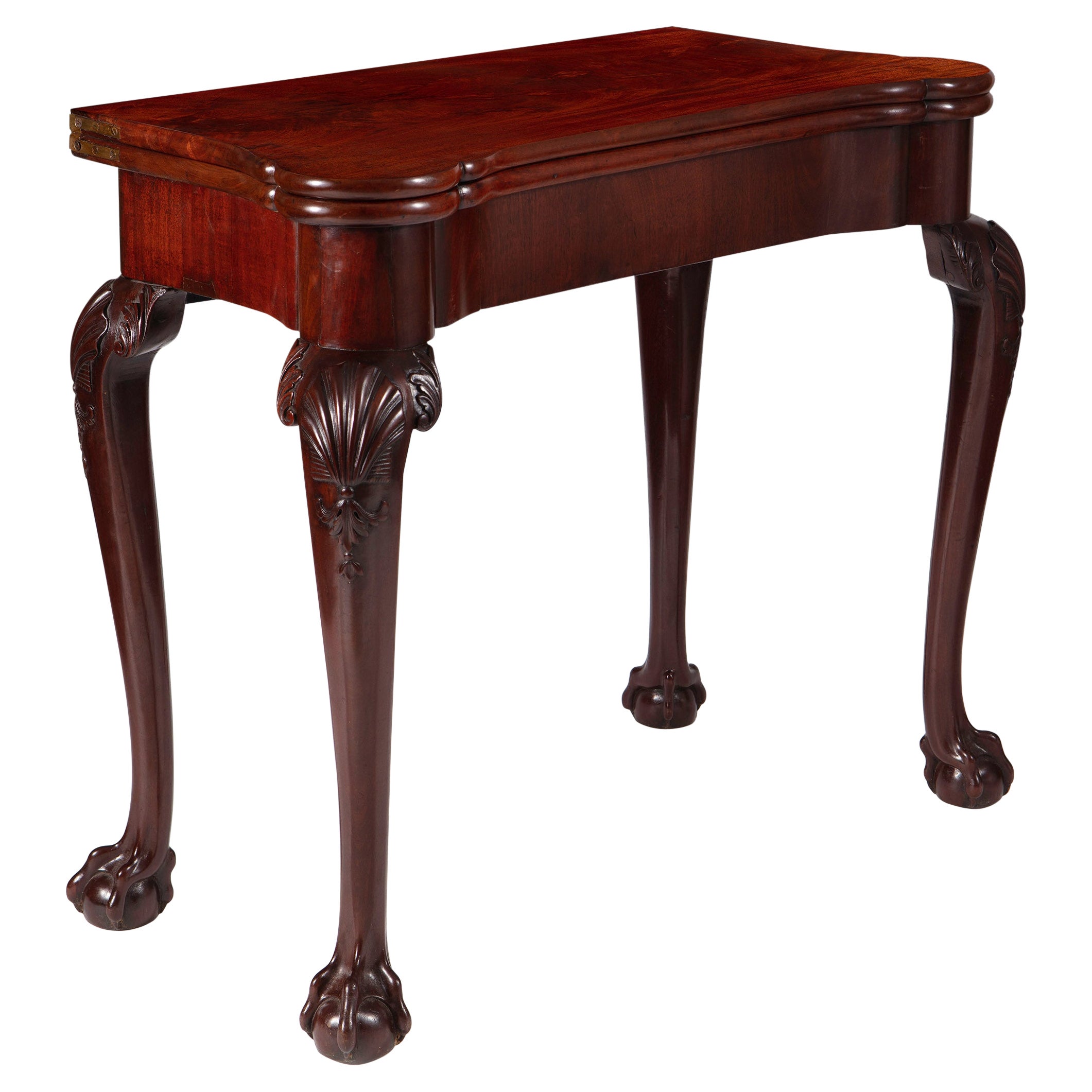 George III Chippendale Mahogany Card Table For Sale
