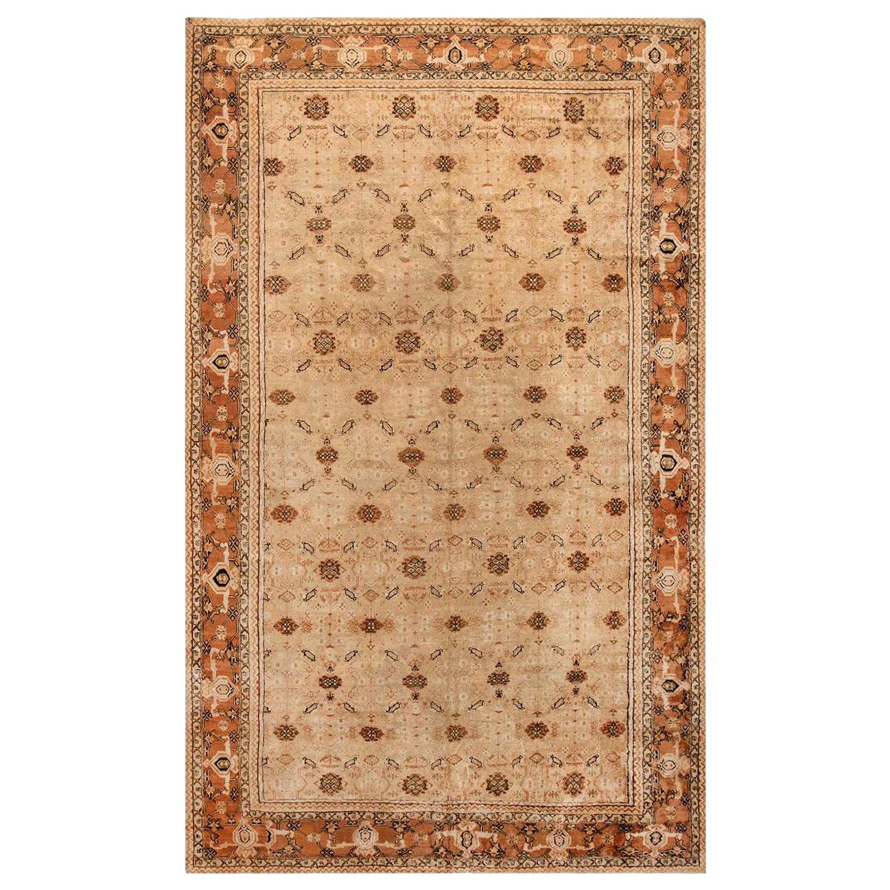 19th Century Indian Agra Rug Size Adjusted For Sale