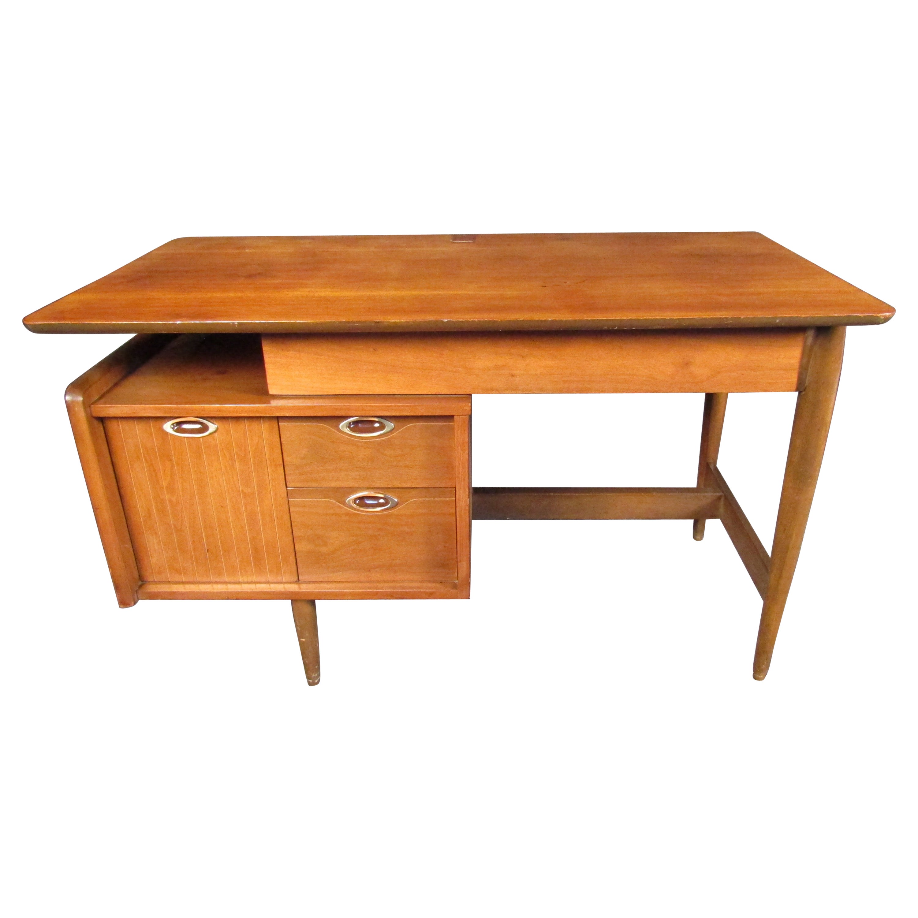 Mid-Century Modern Walnut Writing Desk by Mainline For Sale