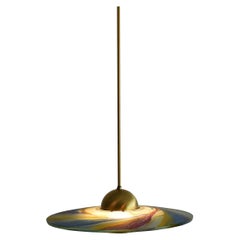 Post-Modern Hand Painted Glass Pendant Lamp by Sische, Germany 1988