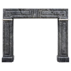 Early 18th Century Dark Italian Bardiglio Marble Frame Fireplace