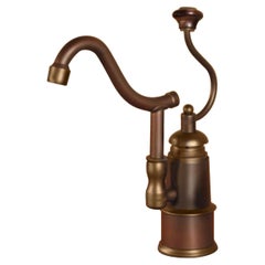 Herbeau Lille France Dion Kitchen Prep Faucet, Weathered Copper, Brass, Wood