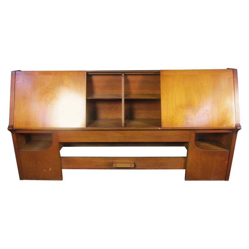 Vintage Walnut Headboard/Baseboard For Sale at 1stDibs | mid century ...