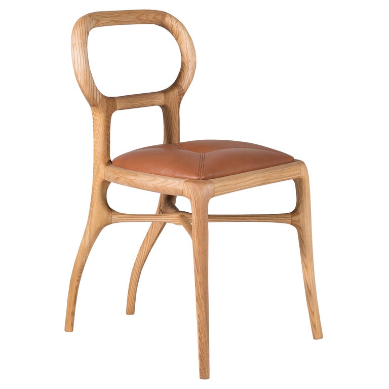 Capriol Dining Chair in Natural Walnut Frame, Leather Seat, by Nigel Coates  For Sale at 1stDibs