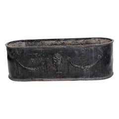 Pair of Early English Grey Lead Planters with Classical Decoration