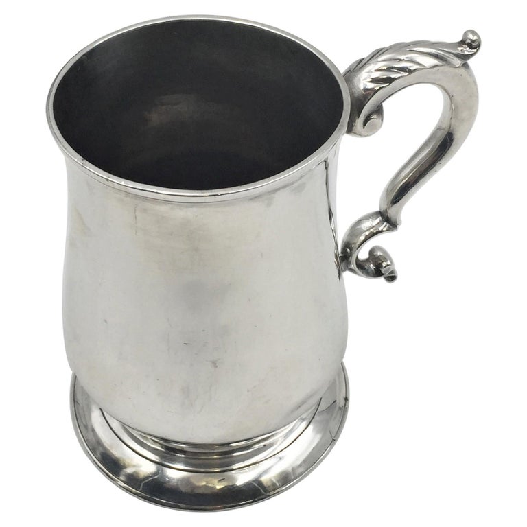 J. Kelly English 1788 Georgian Sterling Silver Tankard Mug For Sale