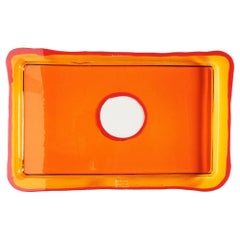 Try-Tray Large Rectangular Tray in Clear Orange, Matt Orange by Gaetano Pesce
