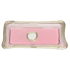 Grand plateau rectangulaire Try-Tray en rose transparent et bronze mat de Gaetano Pesce