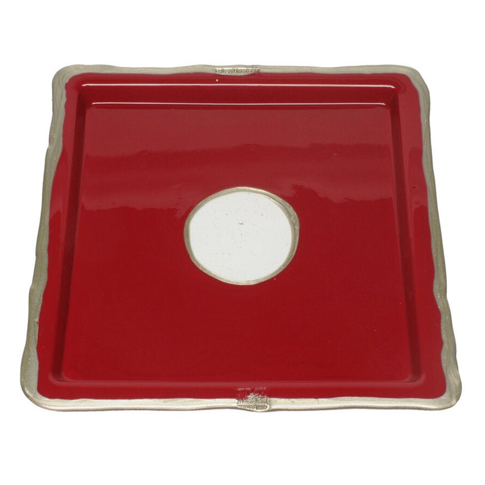 Try-Tray Medium Square Tray in Matt Cherry and Bronze by Gaetano Pesce For Sale