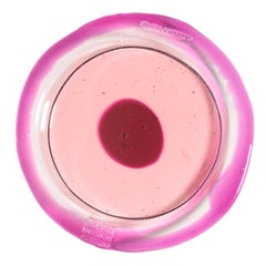 Try-Tray Medium Round Tray in Clear Light Ruby, Clear Fuchsia by Gaetano Pesce