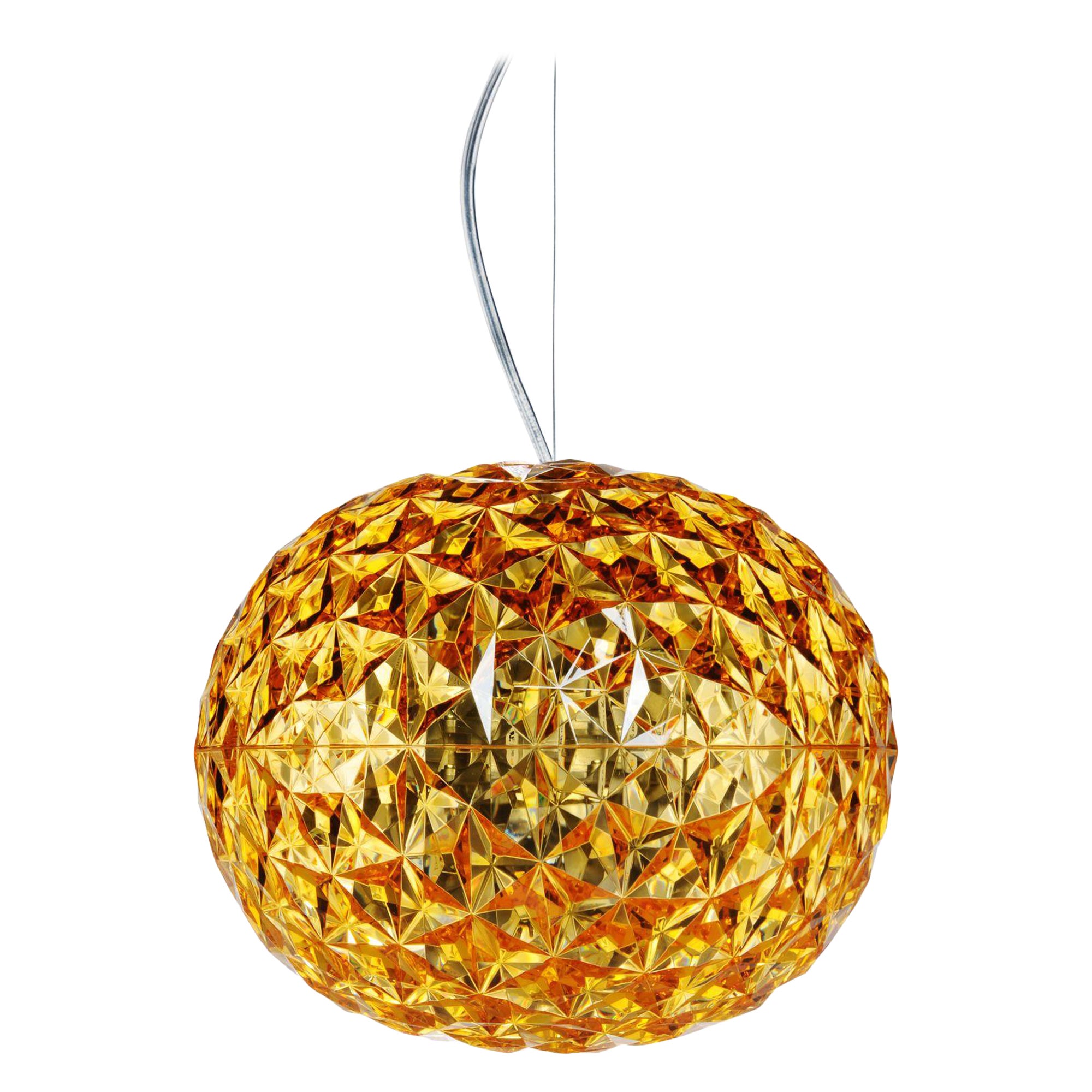 Kartell Planet Suspension Lamp in Yellow by Tokujin Yoshioka For Sale