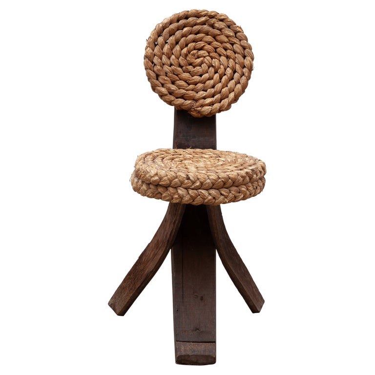 Adrien Audoux and Frida Minet side chair, 1950s, offered by Akanthos Eclectic Interiors