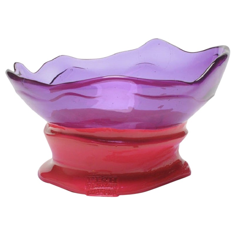 Grand vase Collina XL en résine violet clair et fuchsia mat de Gaetano Pesce