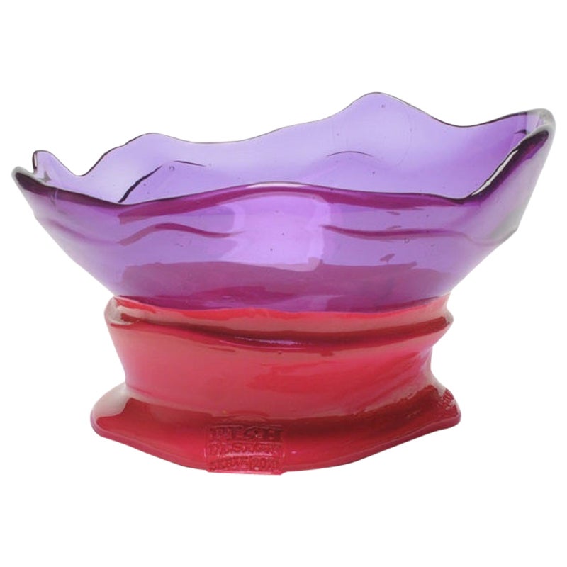 Grand vase Collina XXL en résine violet clair et fuchsia mat de Gaetano Pesce