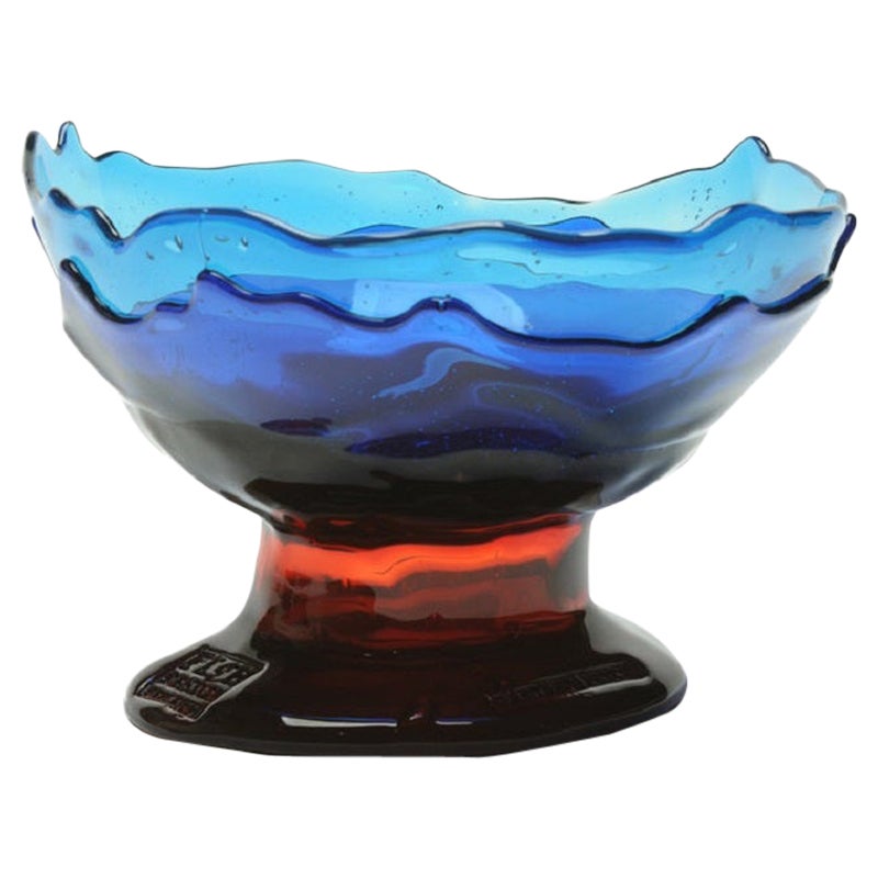 Grand vase Collina en résine moyenne extra-couleur en bleu clair, bleu, rubis foncé