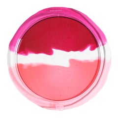 Try-Tray Small Round Tray in Clear Pink, Clear, Fuchsia by Gaetano Pesce