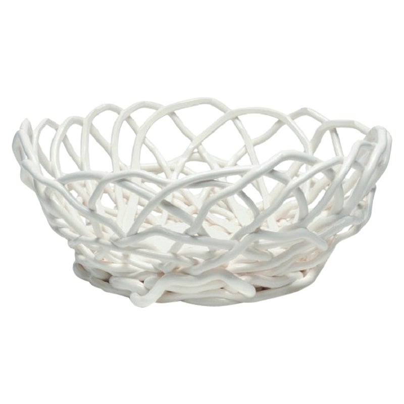 Tutti Frutti II Large Resin Basket in Matt White by Gaetano Pesce For Sale