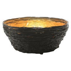 Tutti Frutti I Special Medium Resin Basket in Matt Black, Gold by Gaetano Pesce