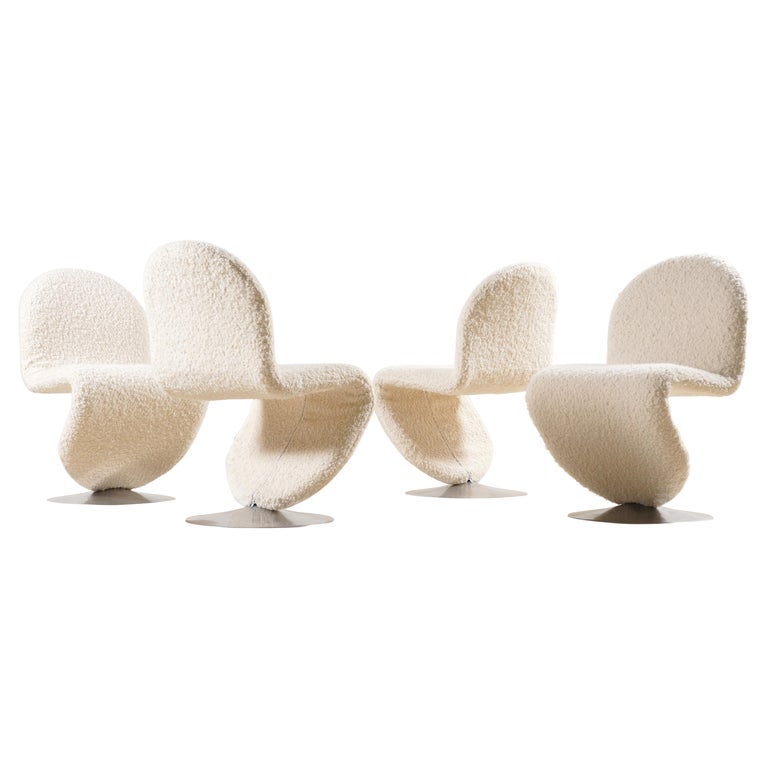 Verner Panton, Set of Four "A" Chairs "System 1-2-3" for Fritz Hansen, 1970s For Sale