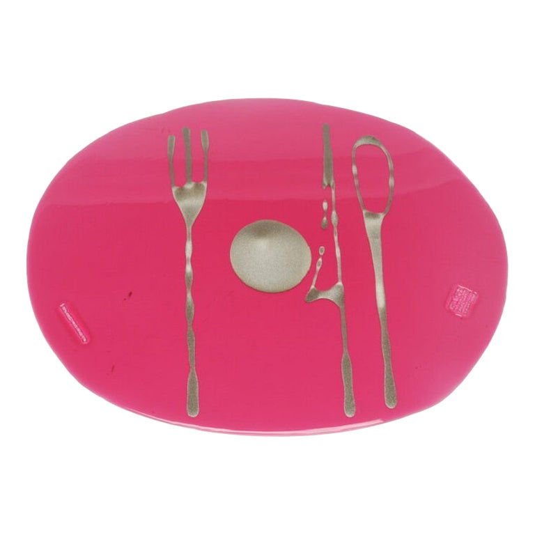 Set of 4 Table Mates Placemats in Clear Fuchsia and Bronze by Gaetano Pesce For Sale