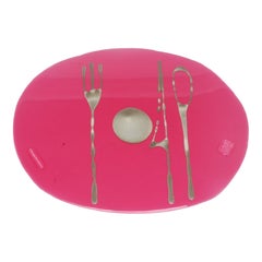 Set de 4 salvamanteles Table Mates en fucsia claro y bronce by Gaetano Pesce