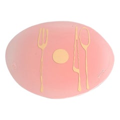 Set of 4 Table Mates Placemats in Clear Pink and Salmon by Gaetano Pesce