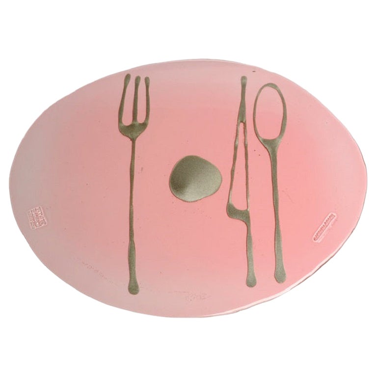 Set of 4 Table Mates Placemats in Clear Pink and Bronze by Gaetano Pesce