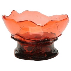Big Collina XL Resin Basket in Clear Dark and Light Ruby by Gaetano Pesce