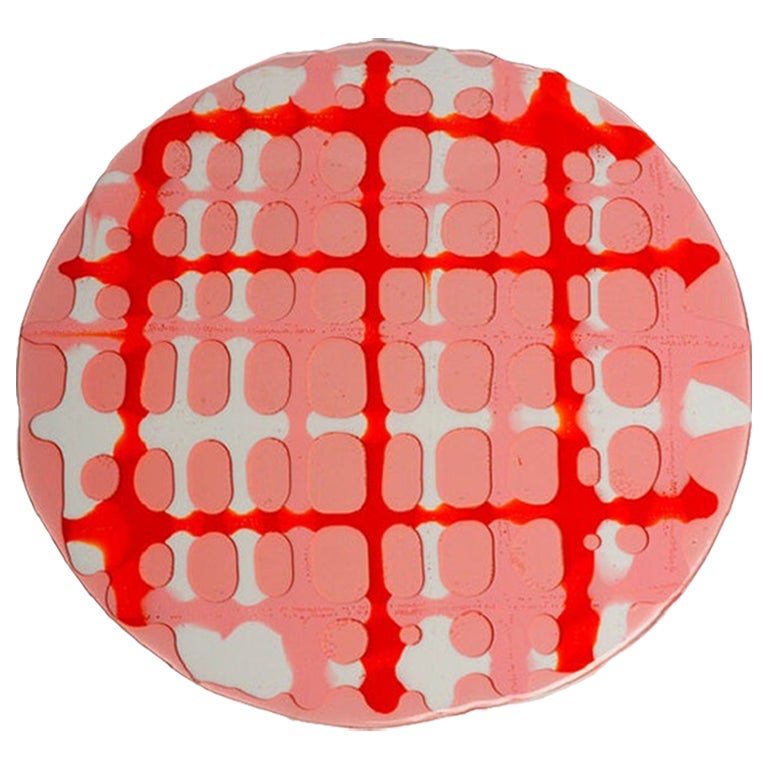 Set of 4 Tartan Placemats Light Pink, Matt Pink, Orange, White by Paola Navone