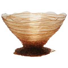 Ogiva Large Resin Basket in Clear and Amber by Gaetano Pesce