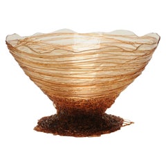 Ogiva XL Resin Basket in Clear and Amber by Gaetano Pesce