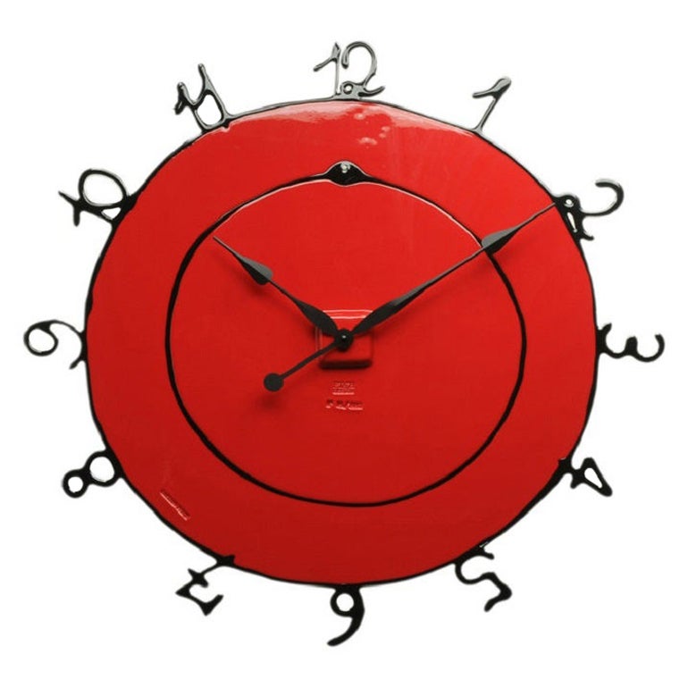 Round the Clock, Large in Matt Red and Black by Gaetano Pesce