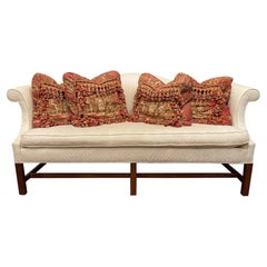 Used Chippendale Style Camelback Sofa with a Single Seat Cushion, 20th Century