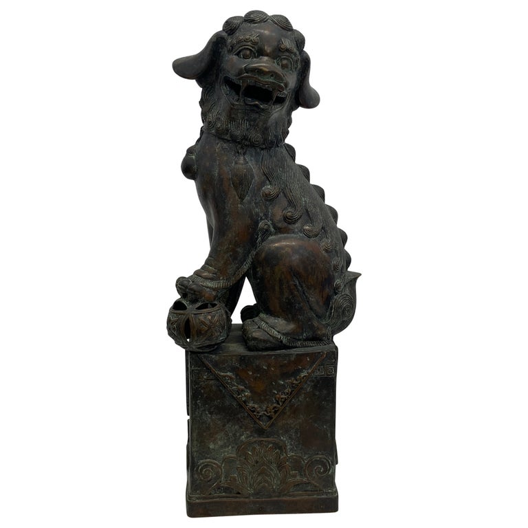 Maitland Smith Bronze Foo Dog For Sale